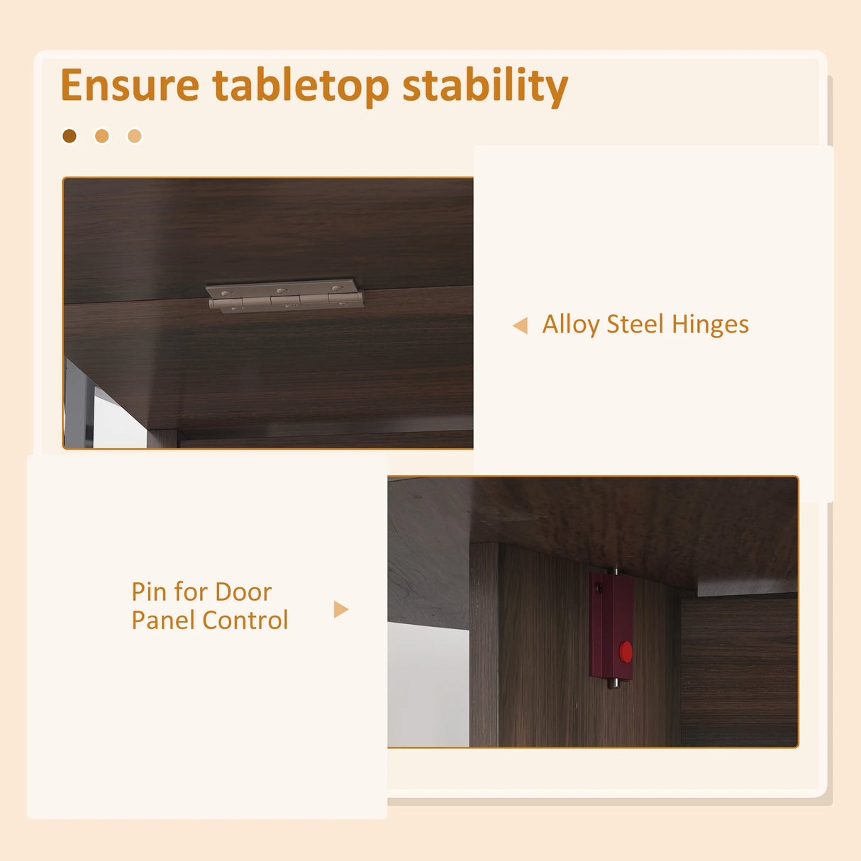 HOMCOM Folding Dining Table, Drop Leaf Table for Small Spaces, Oval Tabletop for Dining Room, Chocolate Wood Effect