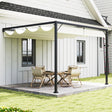 Outsunny 3 x 3 m Pergola, with Sliding Canopy - Cream White