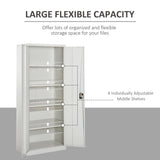 Vinsetto Lockable Filing Cabinet Tall Adjustable Shelf Large Office Storage for Office Use, White