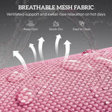 Outsunny Folding Sun Lounger with Head Pillow - Pink
