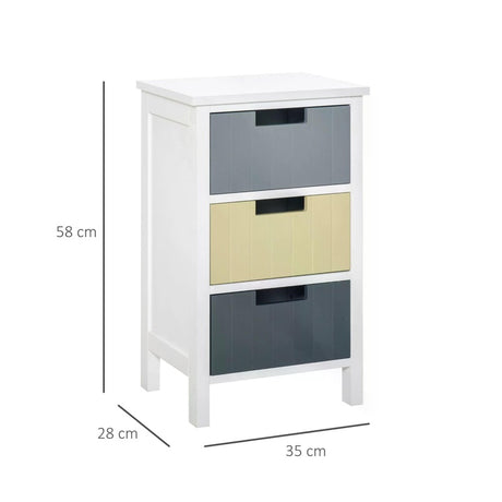 HOMCOM Storage Tower, Dresser Chest with Drawers, Wood Top, Organizer Unit for Closets Bedroom Nursery Room Hallway