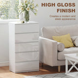 HOMCOM Chest of Drawers, 5-Drawer Storage Cabinets, Modern Dresser, Storage Drawer Unit for Bedroom