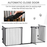 PawHut 5 Panels Pet Playpen Metal Fence w/ Walk Through Door - Black