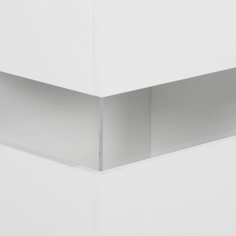 HOMCOM LED Light Sideboard - High Gloss White
