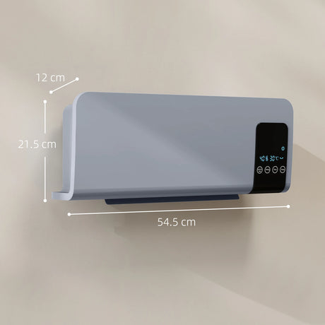 HOMCOM 2000W Wall Mounted Heater, 18-45C Temperature, Grey