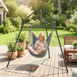 Outsunny Hammock Stand for Hanging Chair Adjustable Height Tripod Hammock Chair Stand Only with Chain, 150 kg Capacity, Black