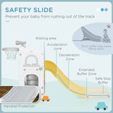 AIYAPLAY 4 in 1 Toddler Slide with Basketball Hoop, Climber, Telescope, Storage Basket, for Ages 1-3 Years, Grey