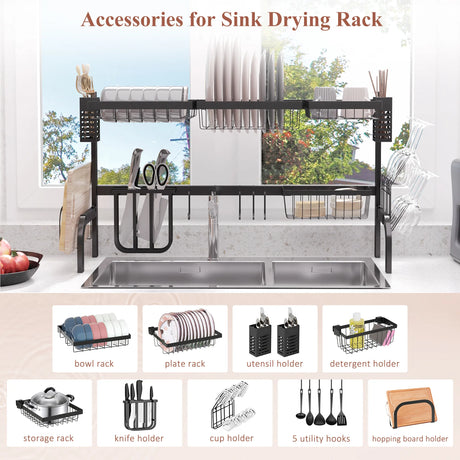 HOMCOM 100cm Modular Over-Sink Drying Rack