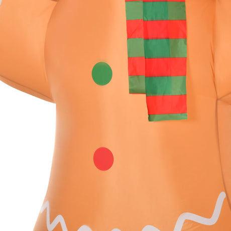 HOMCOM 8ft Christmas Inflatable Gingerbread Man, Lighted Blow Up Yard Decor Indoor Outdoor Garden Lawn Party Prop