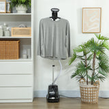 HOMCOM Clothes Steamer with Adjustable Pole Clothes Steamer 11 Steam Levels 41-110 cm Black