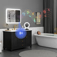 HOMCOM 80 x 60cm LED Bathroom Mirror, with Bluetooth - Silver Tone
