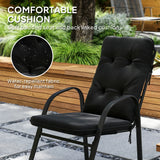 Outsunny Seven-Piece Garden Dining Set with Cushions - Black