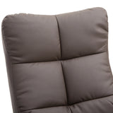 HOMCOM PU Leather Swivel Recliner Chair with Footstool, Wooden Base and Storage for Living Room, Brown