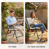 Outsunny Outdoor Seat Cushions Set of 2 with Ties, Waterproof Garden Seat Pads, Cream White