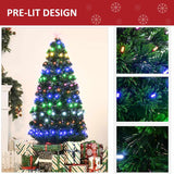 HOMCOM 5FT Pre-Lit Artificial Christmas Tree w/ Lights Star Topper Metal Base Home Seasonal Decoration