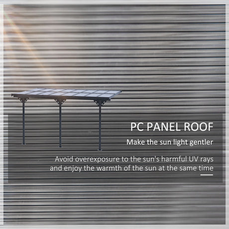 Outsunny 4.35 x 3m Outdoor Patio Gazebo Pergola, Retractable Pergola Canopy Aluminum Post & PC Roof,  Grey