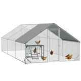 PawHut Walk In Chicken Run with Chicken Activity Shelf and Cover, 3 x 6 x 2m