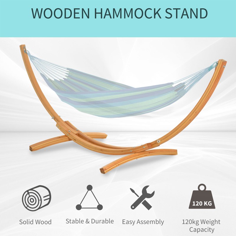 Outsunny 3.25m Wooden Hammock Stand Universal Fit Garden Picnic Camp Accessories