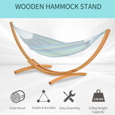 Outsunny 3.25m Wooden Hammock Stand Universal Fit Garden Picnic Camp Accessories