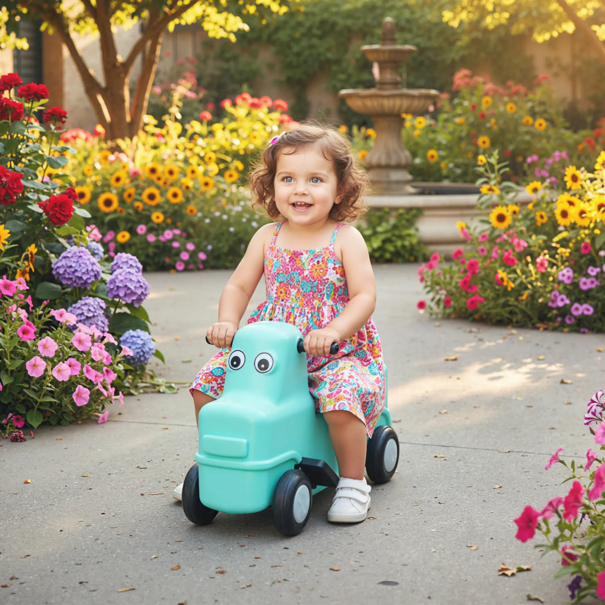 AIYAPLAY 3(m) Four-Piece Ride on Kids Roller Coaster w/ Non-Slip Steps, for Ages 2-5 Years - Orange