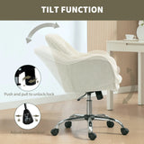 HOMCOM Velvet-Feel Office Chair - Beige