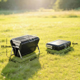 Outsunny Charcoal BBQ Grill Portable Stainless Steel Barbecue with Tilting Grate for Camping Picnic Garden Black