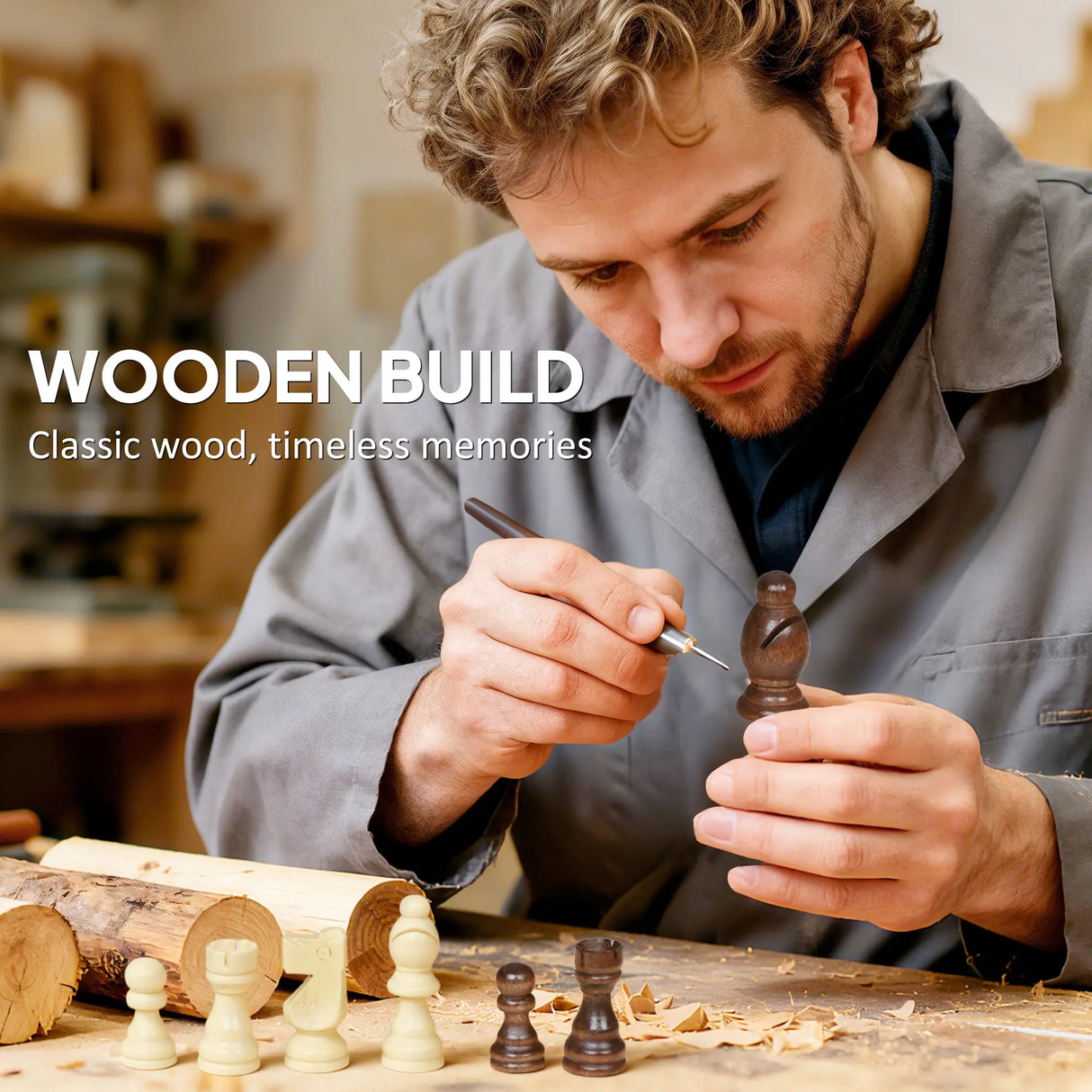 SPORTNOW 15 Inch Chess Set, Foldable Chess and Draughts Set, Brown