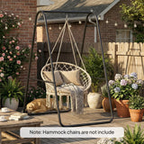 Outsunny Hammock Chair Stand Only 150KG Load Capacity for Indoor Outdoor, Black