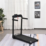 HOMCOM 600W Foldable Steel Motorised Treadmill Running Machine w/ LCD Monitor Black