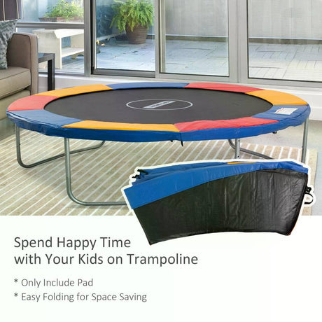 HOMCOM 10FT Trampoline Pad, Φ305cm Trampoline Accessories Surround Safety Pad Foam Padding Pads Replacement Spare, Multi-Colour