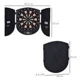 HOMCOM  Electronic Dartboard Set 26 Games and 185 Variations with 6 Darts and Cabinet to Stroage Multi-Game Option Ready-to-Play