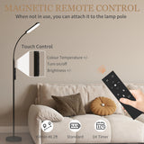 HOMCOM LED Floor Lamp, Standing Lamp with Remote & Touch Control, Stepless Dimmable Colours Temperature & Brightness, 360 Adjustable Gooseneck, 1 Hour Timer, Memory Function for Living Room, Black