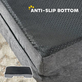 PawHut Dog Sofa Bed, Washable Pet Bed with Removable Cover and Non-Slip Bottom for Cats, Small and Medium Dogs, Grey