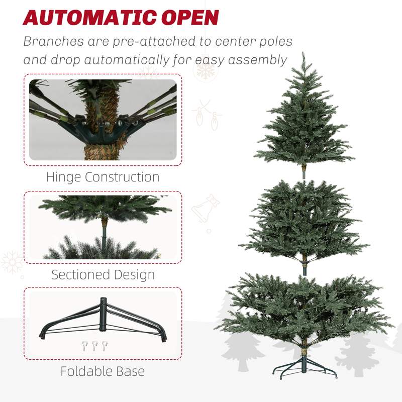 HOMCOM 7ft LED Lights Artificial Christmas Tree