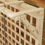 Outsunny Raised Bed with Drainage Holes, Wood Planter with Trellis for Climbing Plants to Grow Vegetables, Flowers, Natural