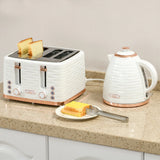 HOMCOM Four-Slice Rippled Toaster - White