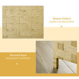 HOMCOM 4-Panel Room Dividers, Wave Fibre Freestanding Folding Privacy Screen Panels, Partition Wall Divider for Indoor Bedroom Office, 170 cm, Brown