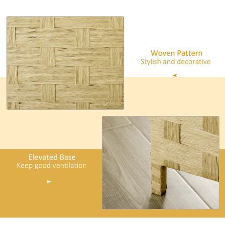 HOMCOM 4-Panel Room Dividers, Wave Fibre Freestanding Folding Privacy Screen Panels, Partition Wall Divider for Indoor Bedroom Office, 170 cm, Brown