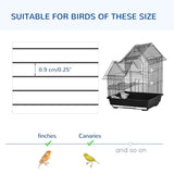 PawHut Metal Bird Cage for Finch, Canary w/ Food Containers, Swing Ring, Tray Handle, 39 x 33 x 47cm