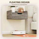 HOMCOM Floating Nightstands Set of 2, Wall Mounted Bedside Table with Drawer for Bedroom, Grey Wood Effect