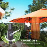 Outsunny 4.6m Double Garden Parasol - Orange