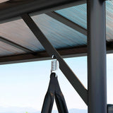 Outsunny Convertible Three-Seater Swing Bench Bed - Dark Grey