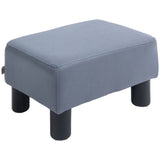 HOMCOM Microfiber Cloth Footstool Footrest Small Seat Foot Rest Chair Ottoman Home Office with Legs 40 x 30 x 24cm Grey