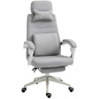 Vinsetto Office Chair, Ergonomic Desk Chair, High Back Fabric Work Chair with 160° Reclining Backrest, Retractable Footrest, Neck and Lumbar Pillow for Home and Study, Grey