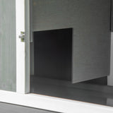 PawHut Rabbit Hutch Outdoor, 2-Tier Guinea Pig Hutch, Wooden Small Animal House with Rabbit Run Box, Slide-out Tray, Ramp, 175.8 x 52 x 85.5 cm, White