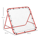 HOMCOM Rebounder Net, Practise Kickback Goal, for Teens, Adults Training - Red