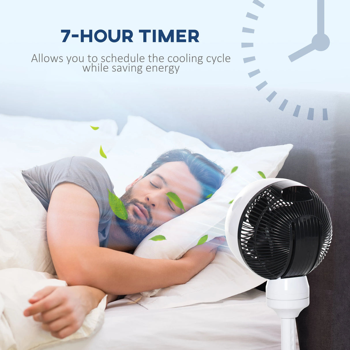 HOMCOM 9'' Air Circulator Fan 3 Speed 3 Mode, 70 Oscillation 90 Vertical Tilt, Height Adjustable, Remote Controller, for Living Room, Bedroom, Office, Black and White
