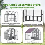 PawHut Large Walk In Chicken Run with Waterproof & Anti-UV Cover, for 6-8 Chickens, for Garden, Farm, 5.5' x 6' x 6'