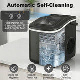 HOMCOM Countertop Ice Maker Machine 9 Cubes in 7 Mins Portable Ice Machine Ice Scoop and Basket 2 Sizes Black