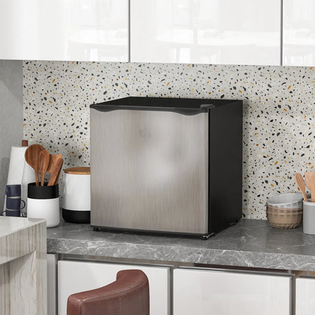 HOMCOM 35L Mini Freezer, -24 to -14 Temperature - Silver Tone